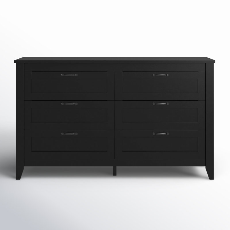Lark Manor™ Serefina 6 Drawer Wood Black Double Dresser Reviews Wayfair